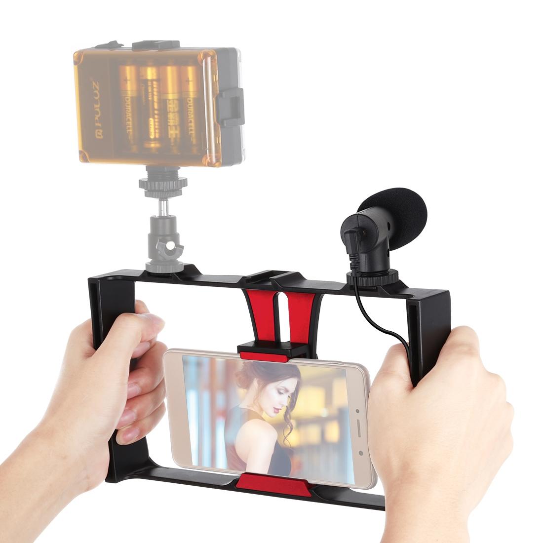 Smartphone Video Rig & Microphone Kit For Live Broadcast - Compatible With Iphone Galaxy Huawei Xiaomi Htc Lg Google And