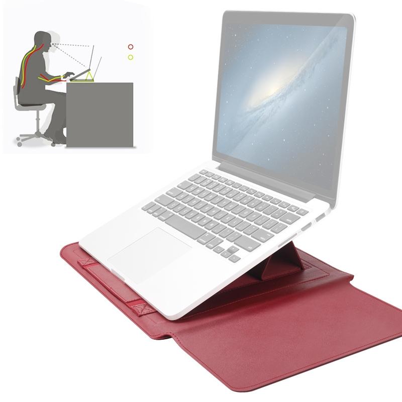 Universal Waterproof Laptop Bag Set With Handle Stand Pen Holder Winders Mouse & Charger Bags - Red