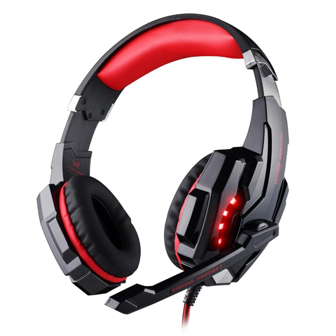 3.5Mm Gaming Headset With Mic & Led For Laptop / Phone - Red Black