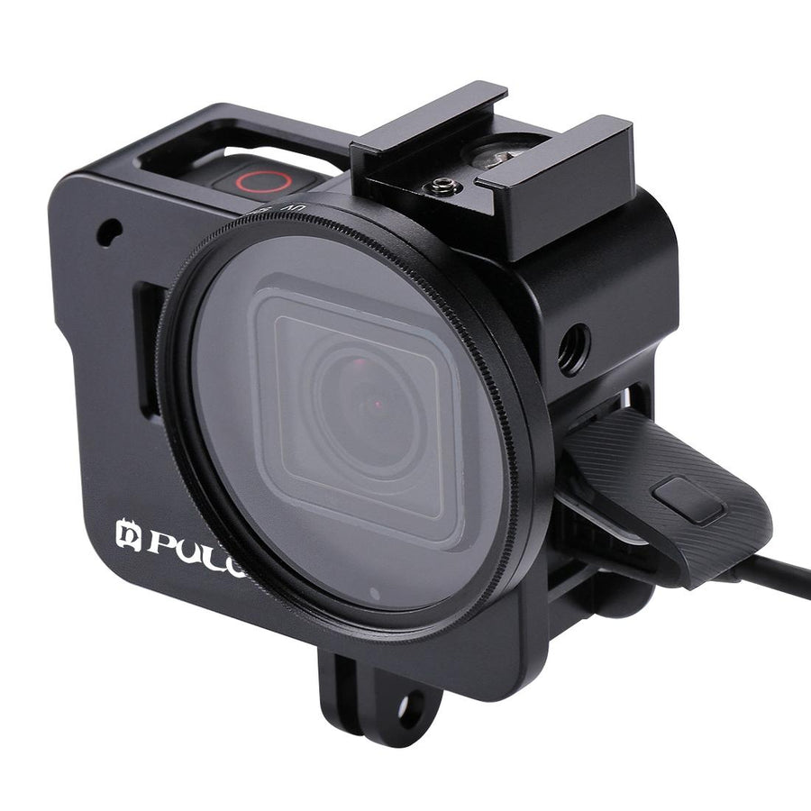 Aluminum Protective Cage with Uv Lens for Gopro Hero 2018 / 7 / 6 / 5 - 52mm - Red