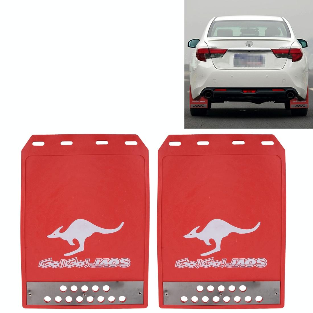 2 Pcs Premium Heavy Duty Molded Splash Mud Flaps Auto Front And Rear Fender Guard Small Size Random Pattern Delivery - R