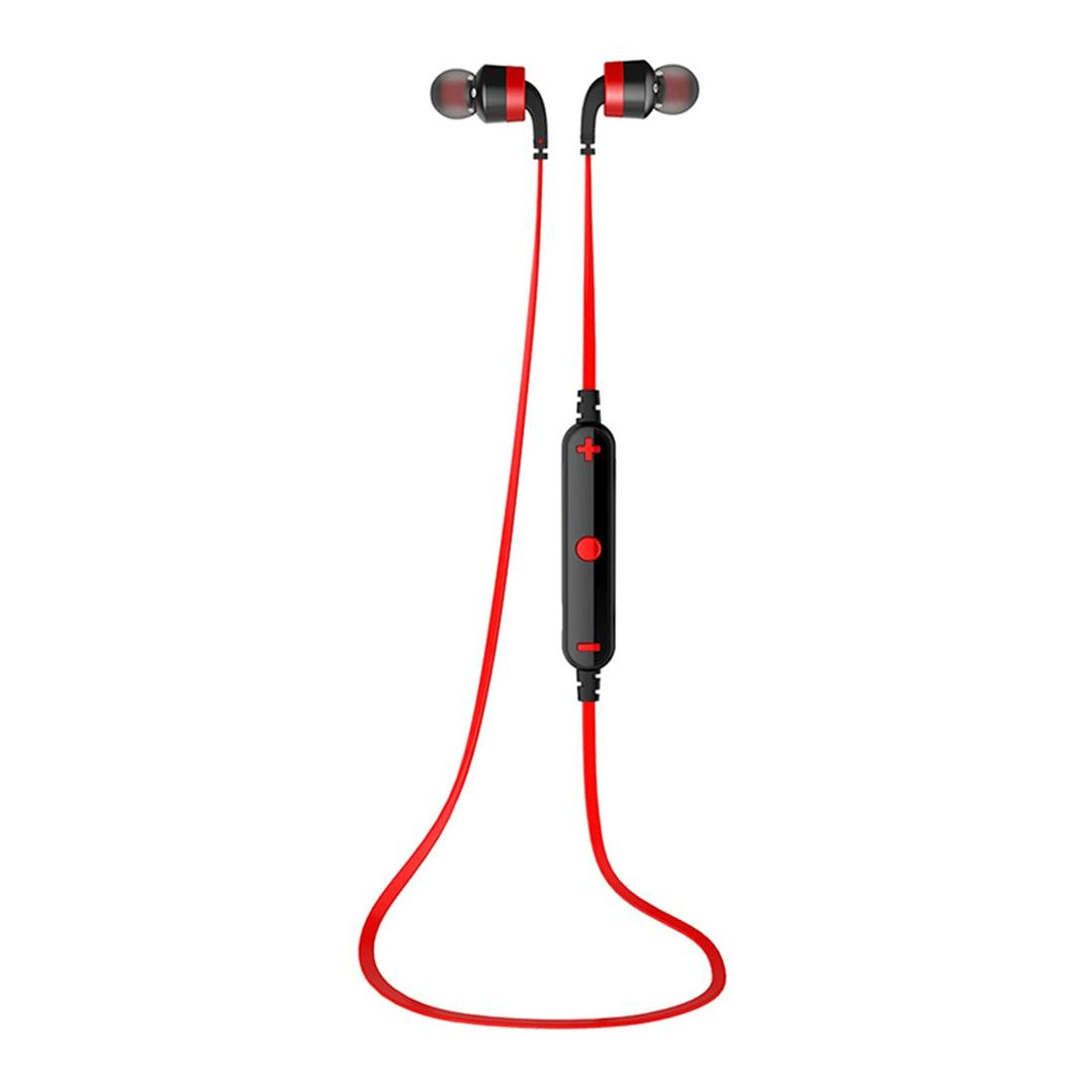 Wireless Sport Bluetooth Earphones with In-line Control - Black - Red