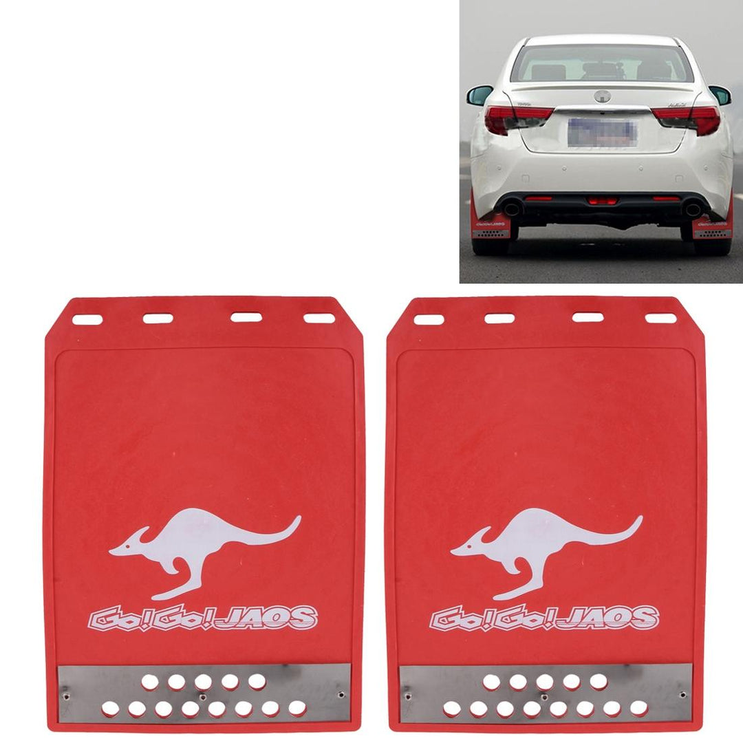 Premium Heavy Duty Molded Splash Front And Rear Mud Flaps Fender Guard Medium Size Random Pattern Delivery - Red