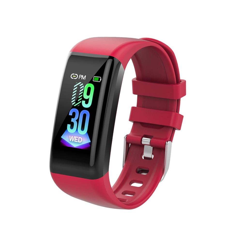 Waterproof Smart Bracelet With Call Heart Rate Bp Sleep And Sedentary Functions - Red