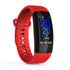 Waterproof Tft Smart Bracelet With Call / Heart / Sleep / Bp Monitoring And Sedentary Reminder - Red