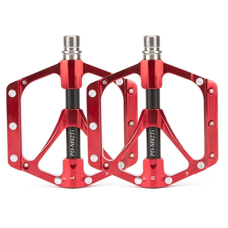 Titanium Alloy 3-Bearing Mountain Bike Pedals - Red