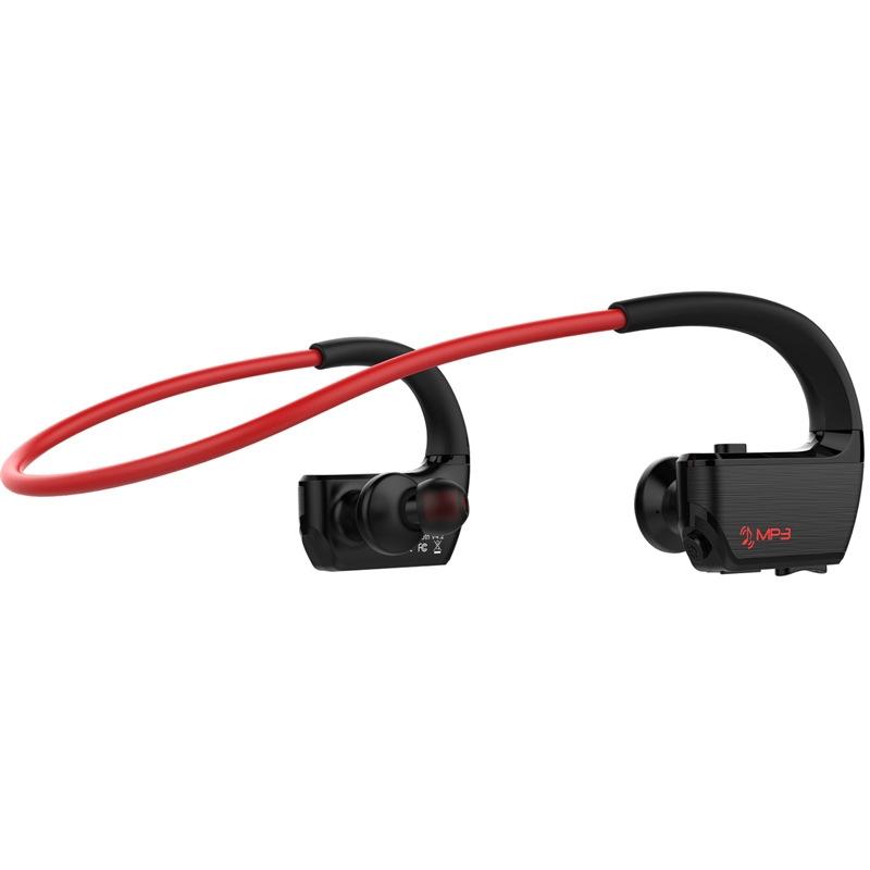 Wireless Sports Bluetooth Earphones - Binaural Hanging Type 5.0 - Red