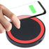 Universal 5W Round Wireless Charger - Black + Red