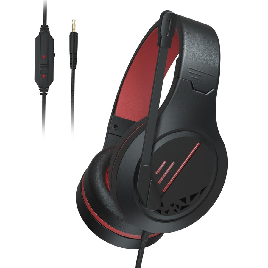 3.5Mm Noise-Canceling Gaming Headset With Retractable Mic - Black Red