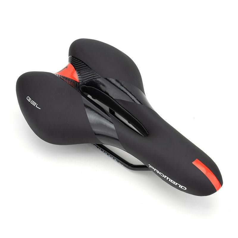 Breathable Silicone Racing Bike Saddle - Black Red