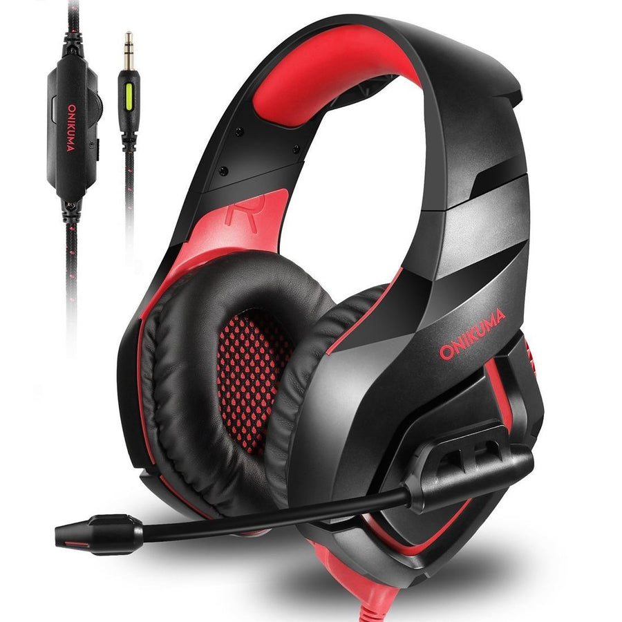 Camouflage Gaming Headset With Noise Canceling Mic - Black Red