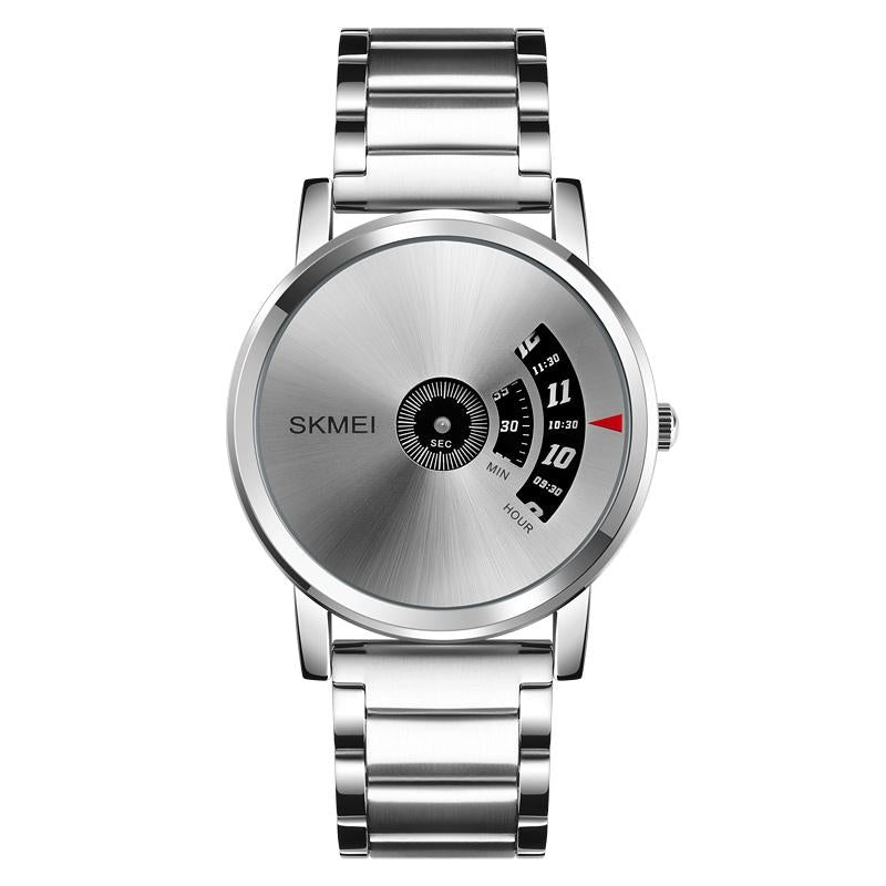 Stylish 30m Waterproof Quartz Watch with Stainless Steel Band - Silver