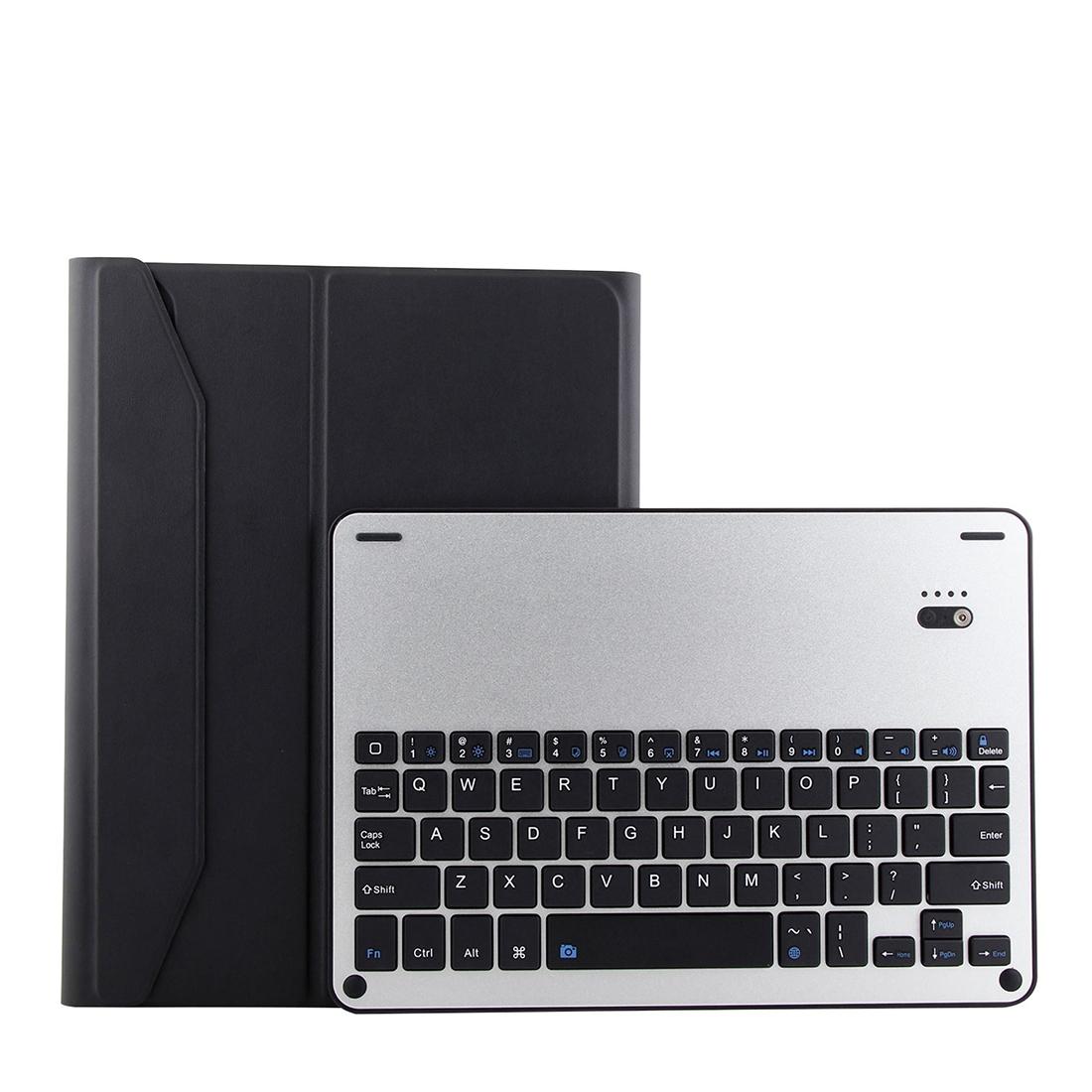 Bluetooth Keyboard & Leather Tablet Case For Ipad Pro 11 2018 - Detachable Aluminum Three-Gear Magnetic Sleep Function - Black Silver