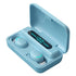 Macaron Series Bluetooth Earphones with Breathing Light & Noise Reduction - Baby Blue