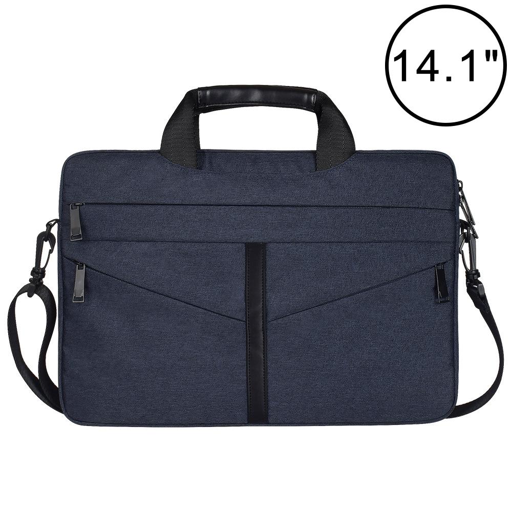 Stylish Zipper Laptop Bag with Shoulder Strap - Durable & Breathable - Navy Blue