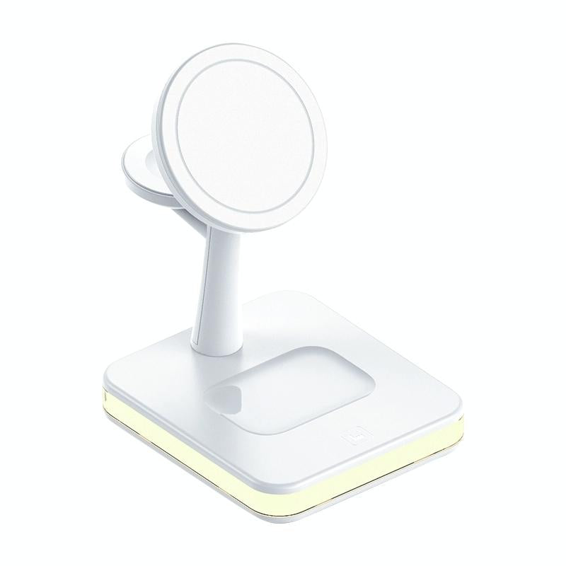 15W Wireless Fast Charger With 360Â° Rotating Holder - White