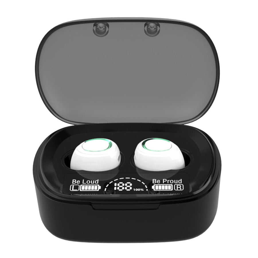 Mini Tws Wireless Bluetooth Earphones with Touch Display - White