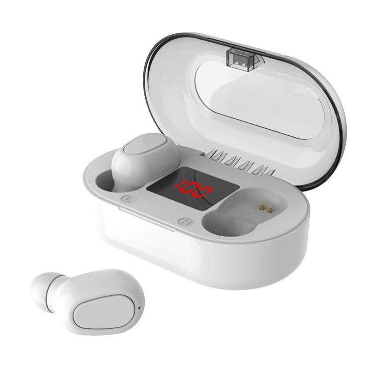 Wireless Bluetooth 5.0 Earphones with 9d Sound & Charging Box - White