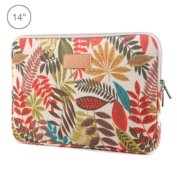 Colourful Leaves Sleeve Case for Macbook Samsung Sony Dell Alienware Chuwi Asus Hp Laptops - White