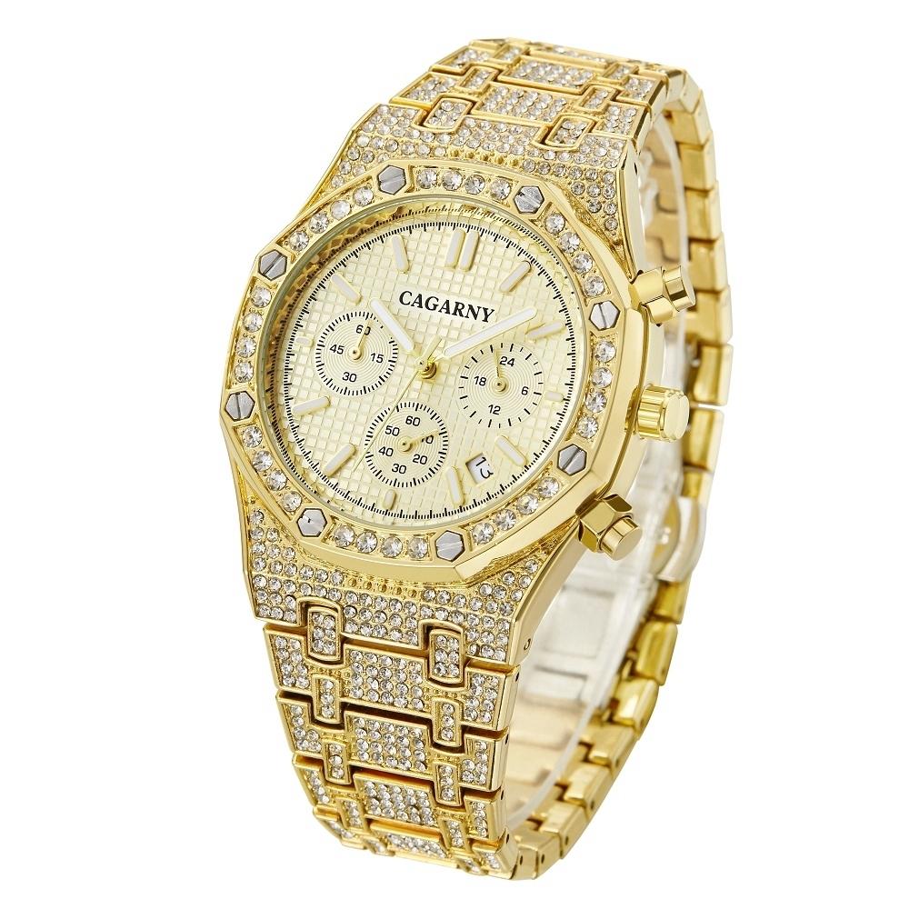Men Stainless Steel Watch with Diamond-studded Dual Movement - Wa0334Jw