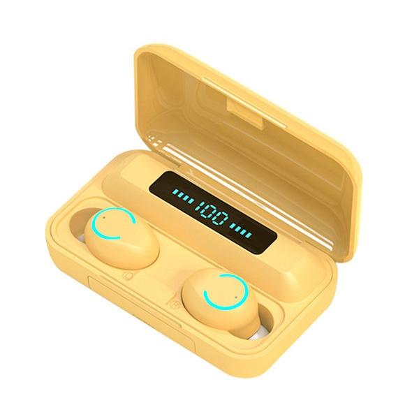 Wireless Noise-cancelling Earbuds with Charging Case - Yellow