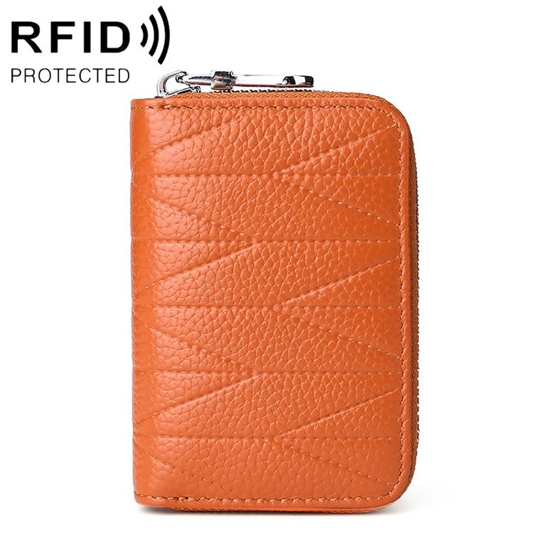 Women Anti Magnetic Leather Rfid Wallet - Brown