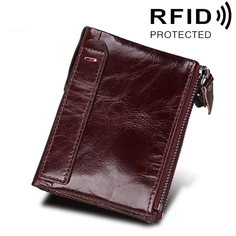 Men Leather Rfid Blocking Card Holder Wallet - 12.1x9.4x2.7cm - Ccb1085Z