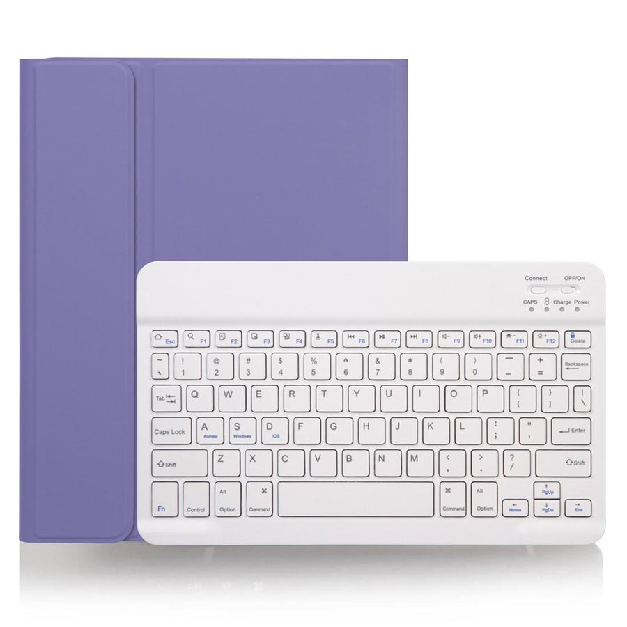 Detachable Bluetooth Keyboard Tablet Case For Ipad Pro 11 With Pen Slot - Plain Texture - Light Purple