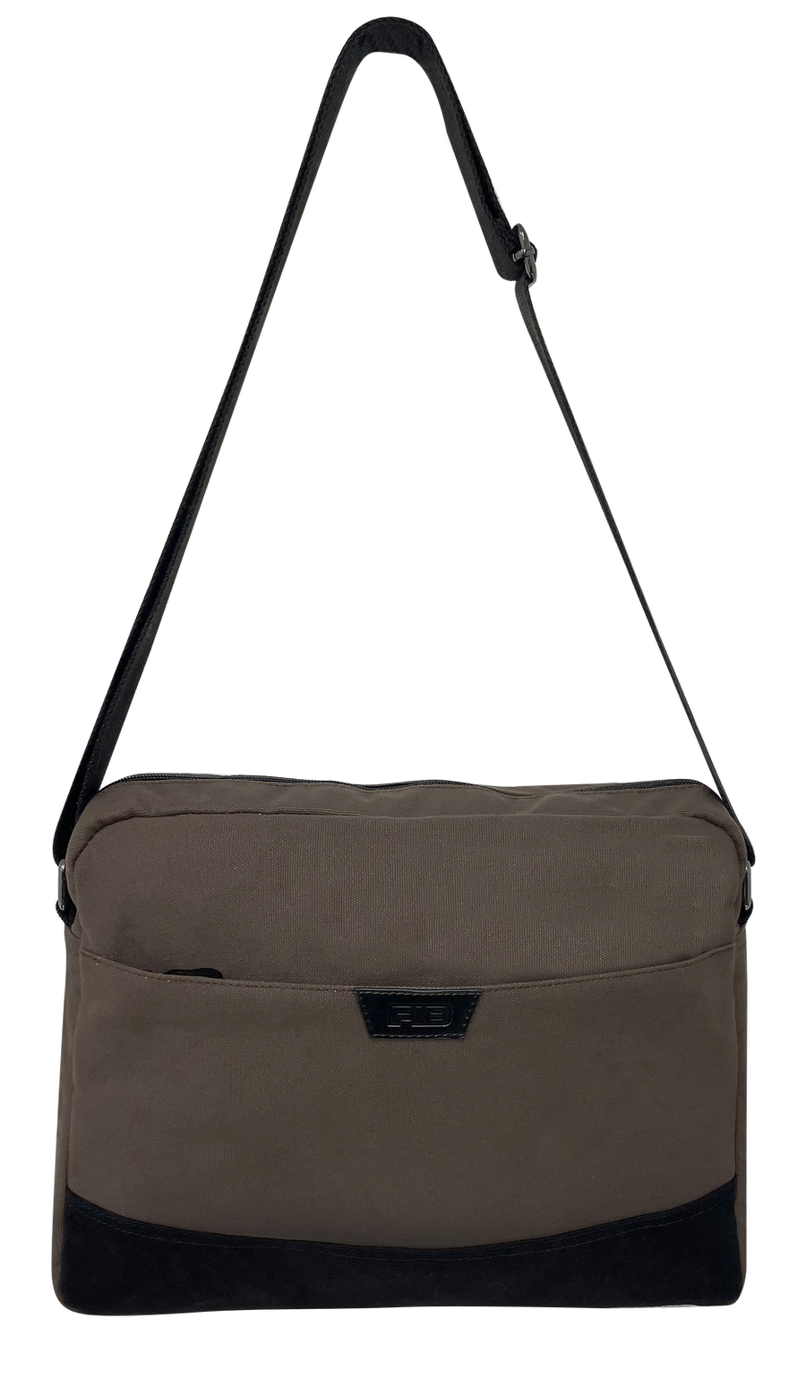 FIB Byron Canvas Laptop Messenger Bag Travel Shoulder Sling - Brown