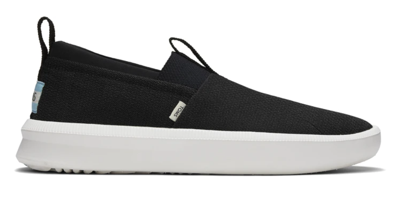 TOMS Mens Canvas Slip On Shoes Casual Sneakers Breathable Espadrilles - Black - US 10