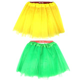 2x Tulle Ballerina Tutu – Small, 3-Layer Children’s Costume Skirt - Yellow & Green Australia Day