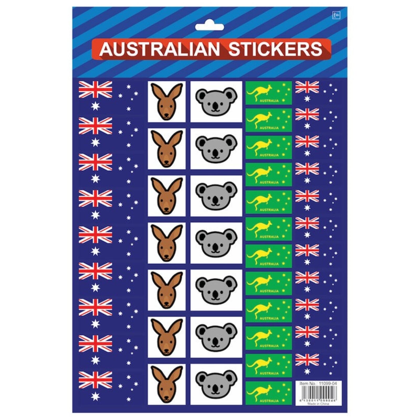 Australian Flag Stickers â€“ A4 Sheet of Festive Stickers for Australia Day Celebrations
