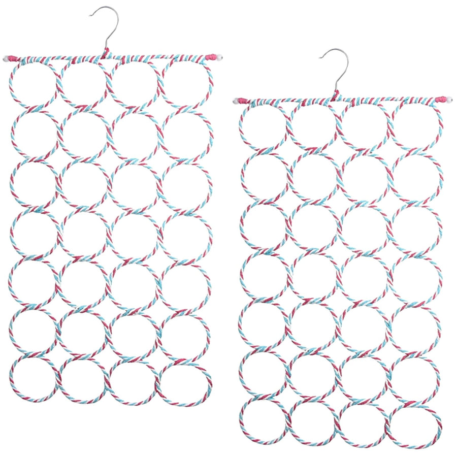 2x 24 Hole Scarf Hanger Holder Storage Tie Belt Scarf Organiser Space Saver