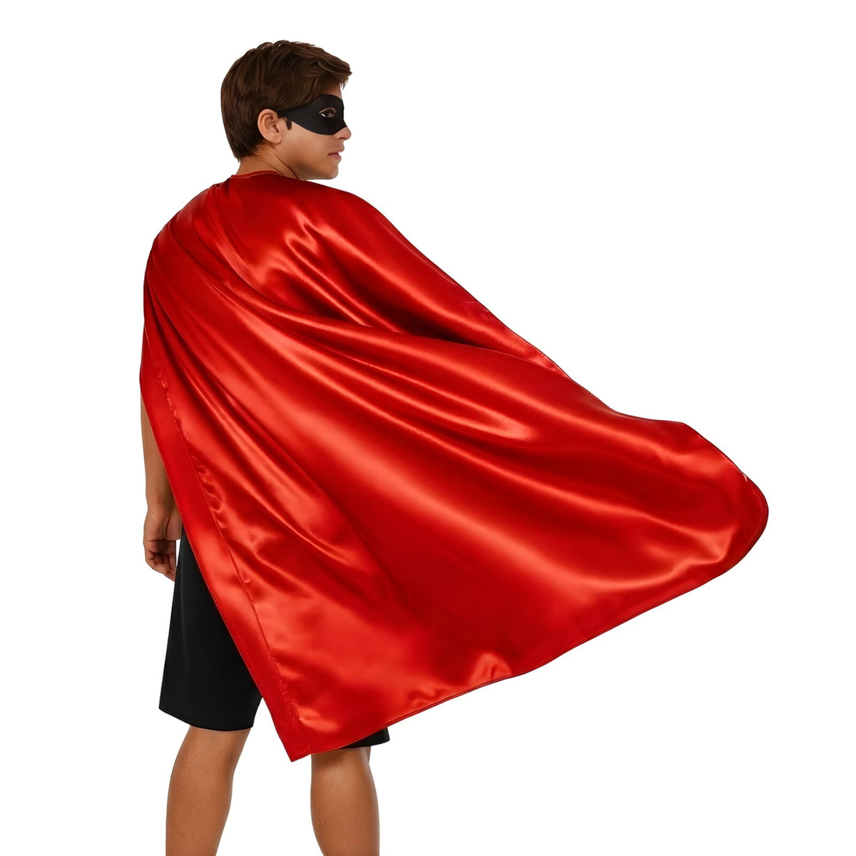 LONG CAPE Costume Cloak Halloween Fancy Dress Coat Jacket Superhero - Red