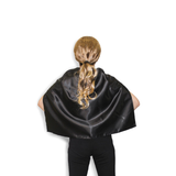 SHORT CAPE Kids Childrens Party Costume Vampire Coat School Team Colours - Black