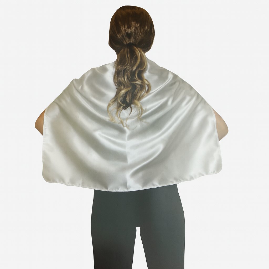 SHORT CAPE Kids Childrens Party Costume Vampire Coat School Team Colours - White