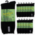 12 Pairs Bamboo Rich Mens Work Socks Thick Cushion Anti Odour - Black - 11-14