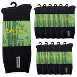 12 Pairs Bamboo Rich Mens Work Socks Thick Cushion Anti Odour - Charcoal Grey - 11-14