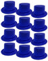 12x GLITTER TOP HAT Fancy Party Plastic Costume Tall Cap Fun Dress Up BULK - Blue
