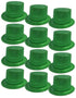 12x GLITTER TOP HAT Fancy Party Plastic Costume Tall Cap Fun Dress Up BULK - Green