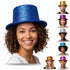 12x GLITTER TOP HAT Fancy Party Plastic Costume Tall Cap Fun Dress Up BULK - Mixed Colour Pack