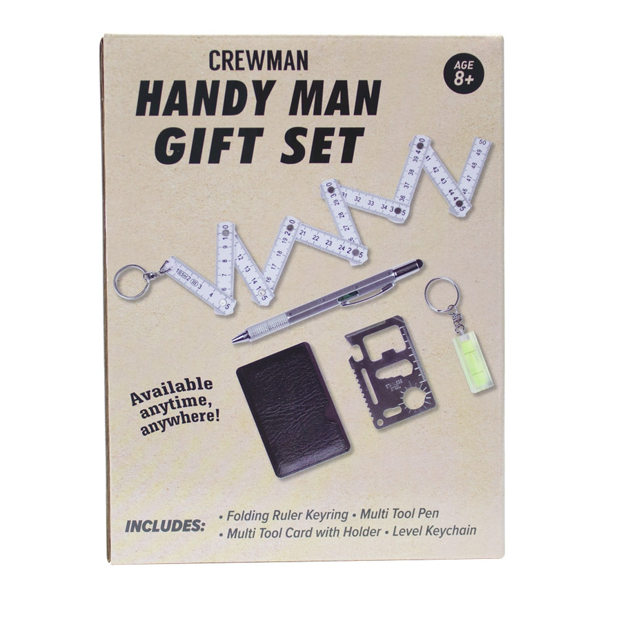 Handyman Gift Set Multi-Tool Keychain Level Ruler & Pen 