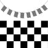 CHECKERED BUNTING FLAG Race Car Chequered Flag Banner Hanging Decoration Rectangular - 3.6 Metres