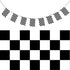 CHECKERED BUNTING FLAG Race Car Chequered Flag Banner Hanging Decoration Rectangular - 21.6 Metres