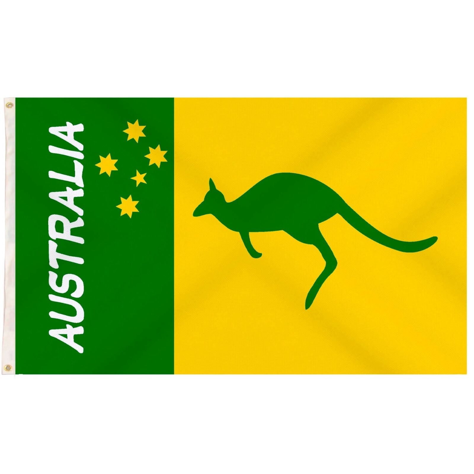 Australian Green and Yellow Flag â€“ 90x150cm, Australia Day