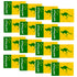 12x Australian Green and Gold/Yellow Flag w/ Kangaroo – 90x150cm Australia Day