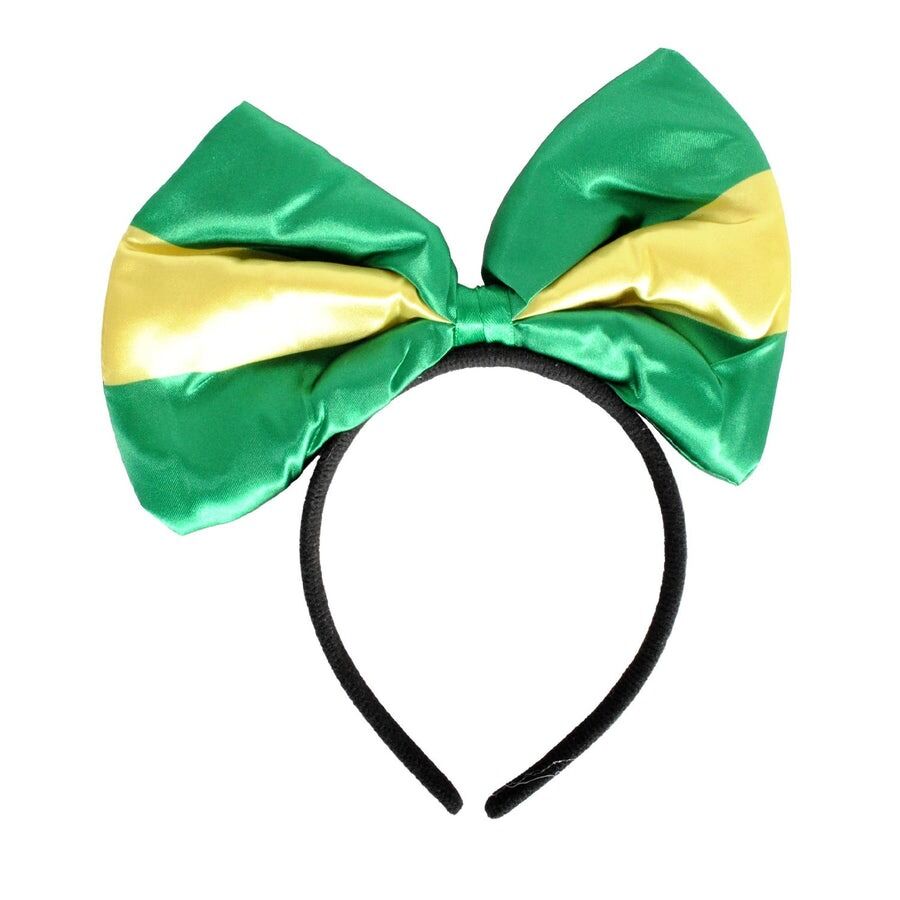 Green and Gold Yellow Bow Headband â€“ Australia Day & Sports Event Accessory