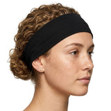 PLAIN HEADBAND Elastic Stretch Sports Yoga Hair Band Unisex 8cm Wide - Black