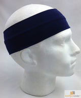 PLAIN HEADBAND Elastic Stretch Sports Yoga Hair Band Unisex 8cm Wide - Navy Blue