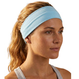 PLAIN HEADBAND Elastic Stretch Sports Yoga Hair Band Unisex 8cm - Sky Blue
